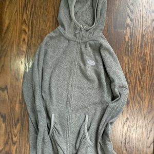 North Face Gray Hooded Fleece Zip Up Women’s Med.